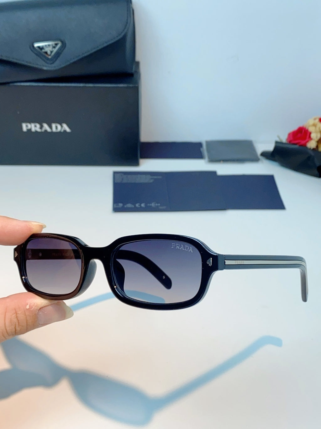 Prada Metal Oval Gray Lens Sunglasses for Men & Women - 382674 - detail image 6