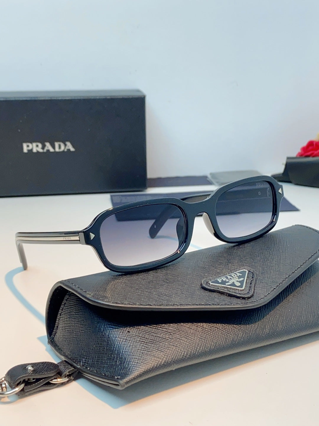 Prada Metal Oval Gray Lens Sunglasses for Men & Women - 382674 - detail image 11