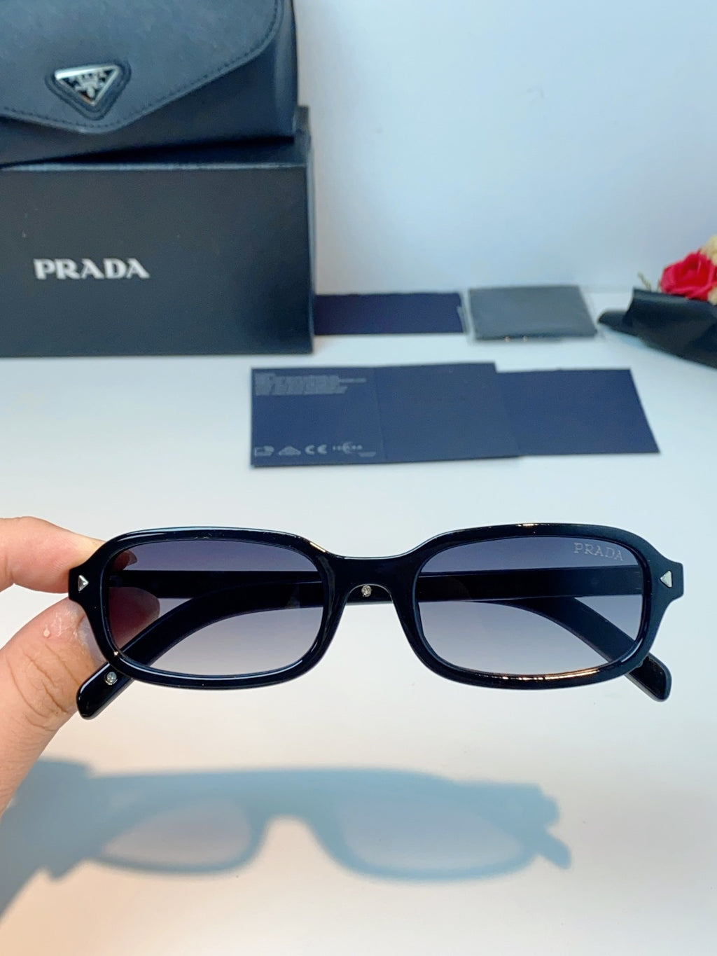 Prada Metal Oval Gray Lens Sunglasses for Men & Women - 382674 - detail image 4