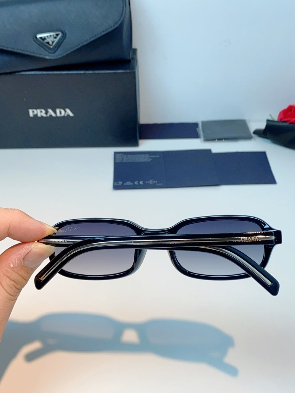 Prada Metal Oval Gray Lens Sunglasses for Men & Women - 382674 - detail image 5