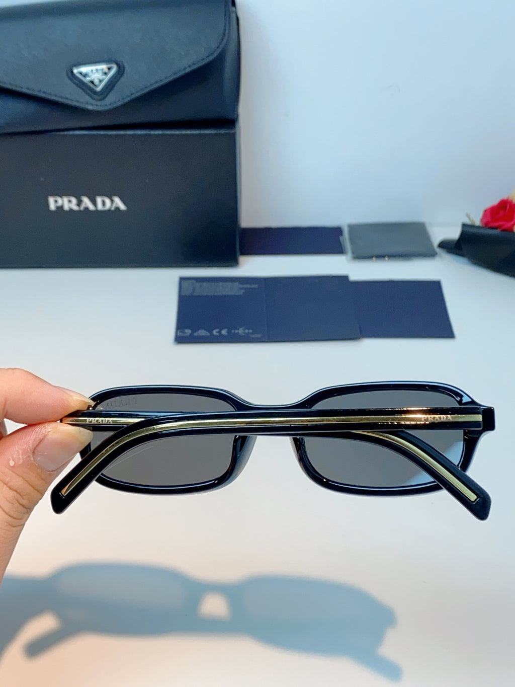 Prada Metal Oval Gray Lens Sunglasses for Men & Women - 382675 - detail image 5