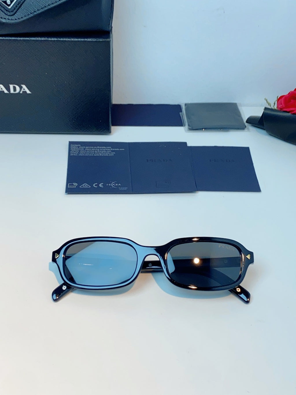 Prada Metal Oval Gray Lens Sunglasses for Men & Women - 382675 - detail image 10