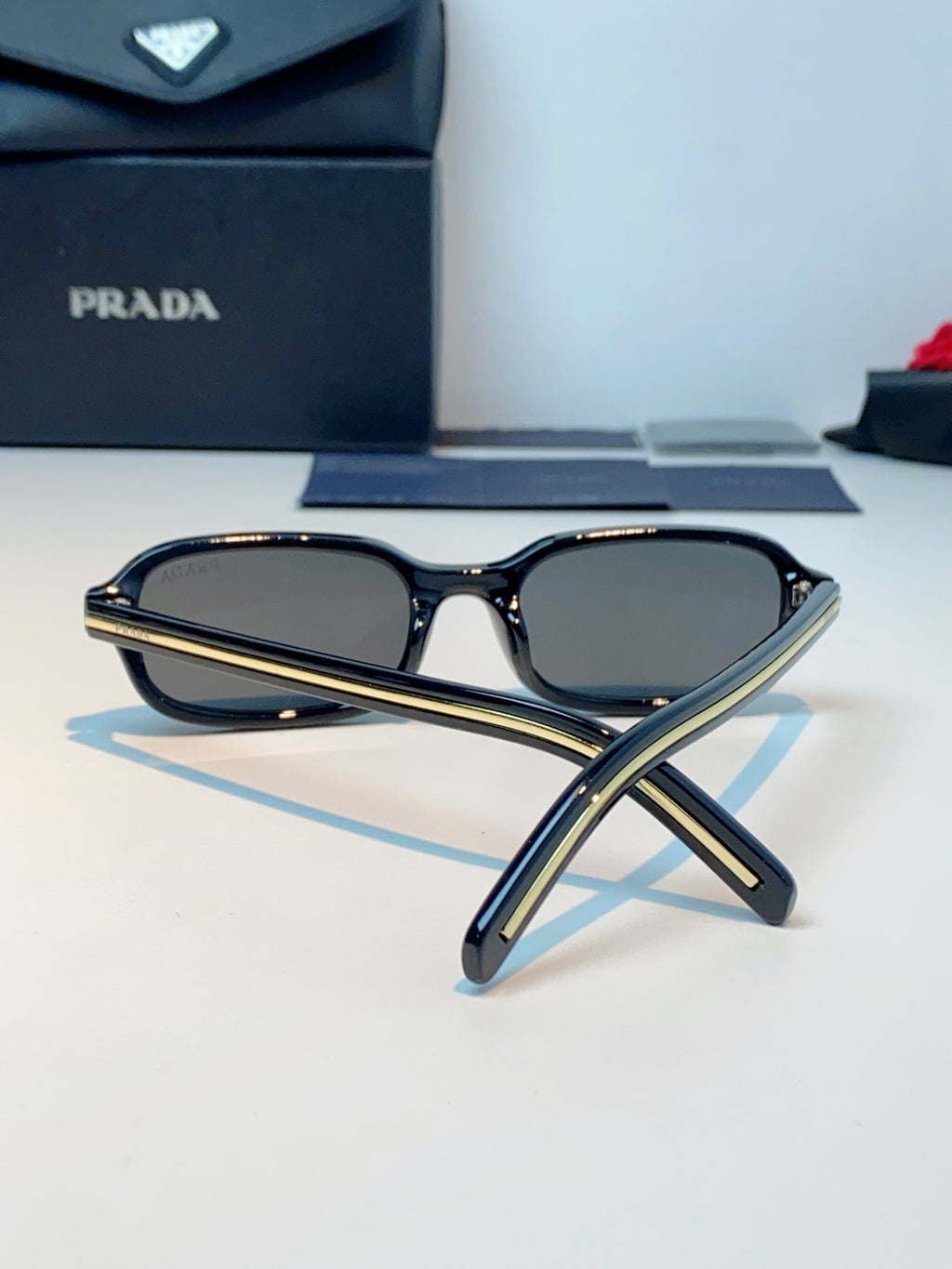 Prada Metal Oval Gray Lens Sunglasses for Men & Women - 382675 - detail image 3