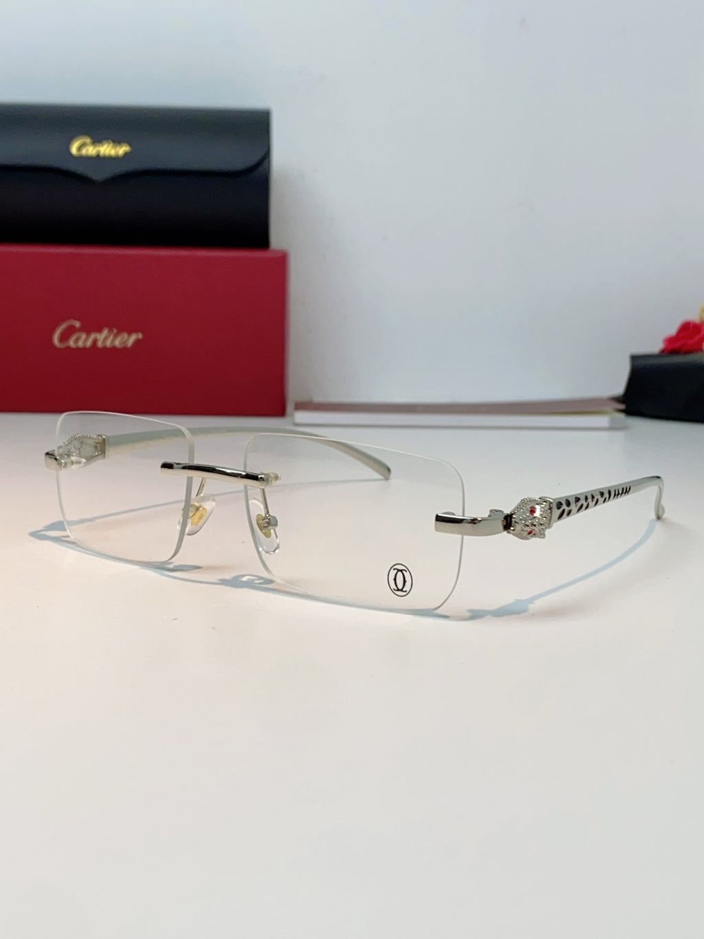 Cartier Lightweight Rimless Silver Lens Sunglasses for Men - 382855