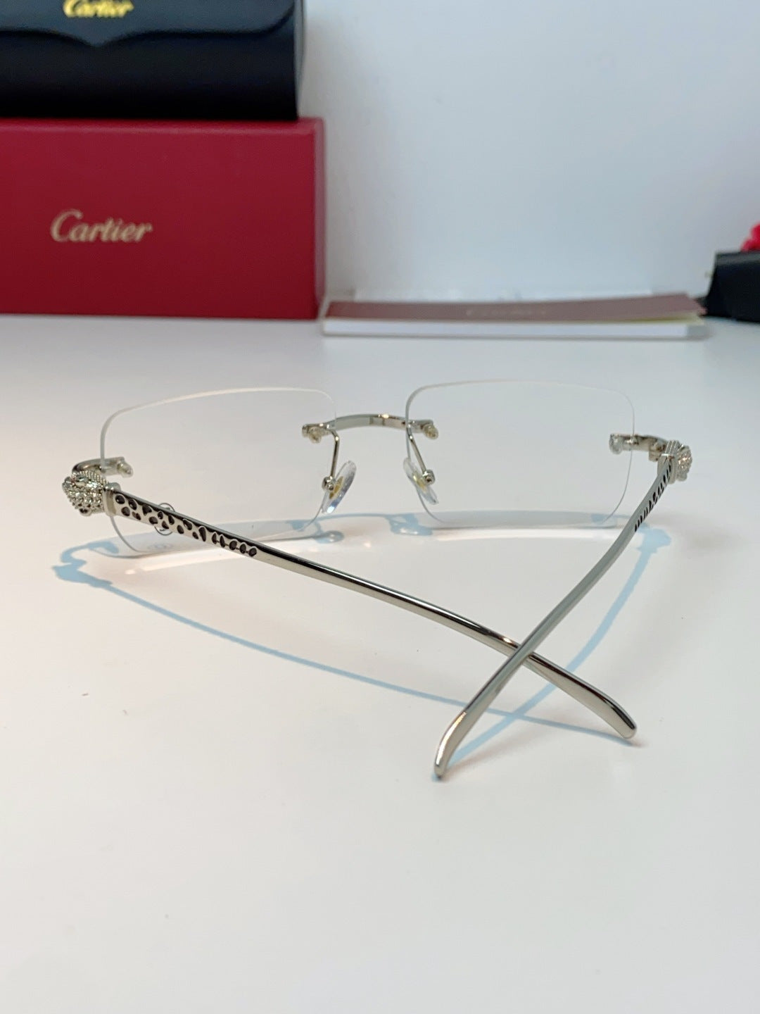 Cartier Lightweight Rimless Silver Lens Sunglasses for Men - 382855 - detail image 3