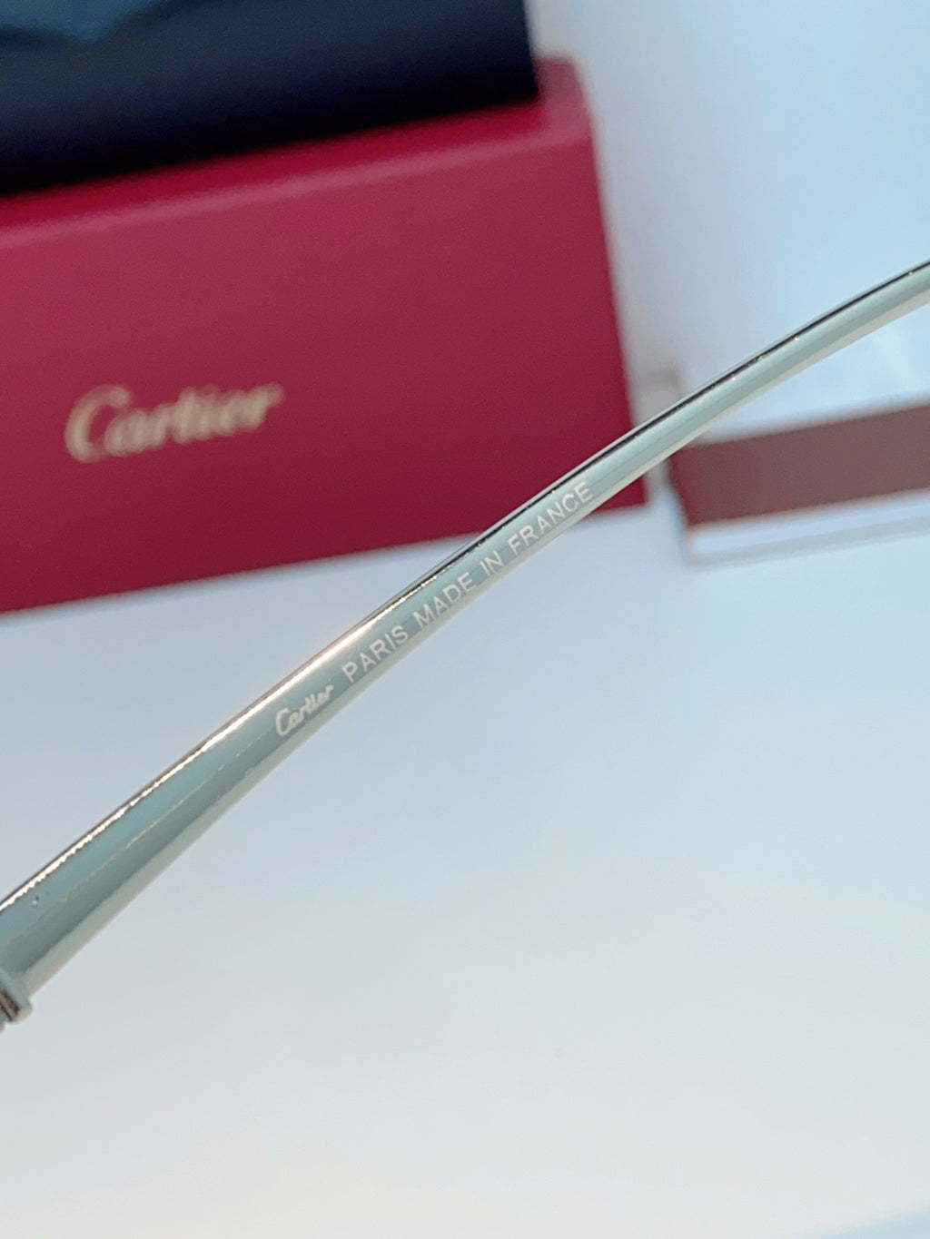 Cartier Lightweight Rimless Silver Lens Sunglasses for Men - 382855 - detail image 9