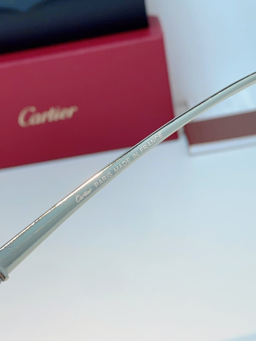 Cartier Lightweight Rimless Silver Lens Sunglasses for Men - 382855 - detail image 9