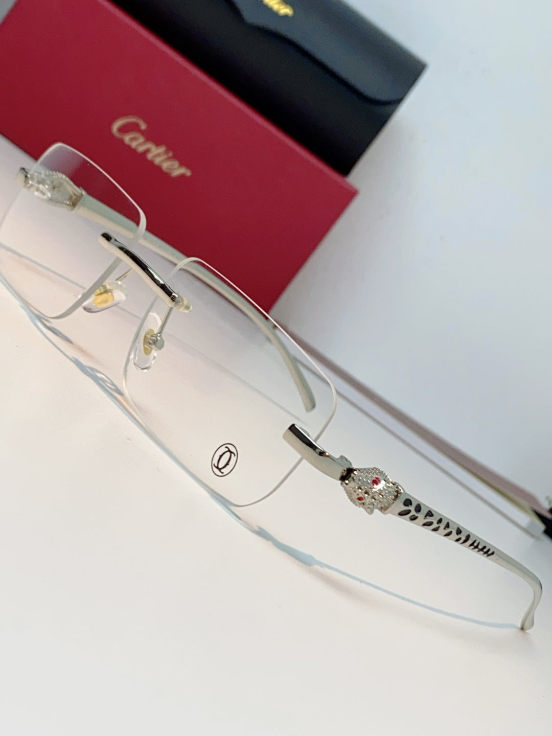 Cartier Lightweight Rimless Silver Lens Sunglasses for Men - 382855 - detail image 7