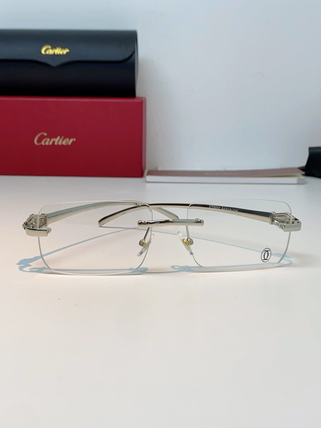 Cartier Lightweight Rimless Silver Lens Sunglasses for Men - 382855 - detail image 2