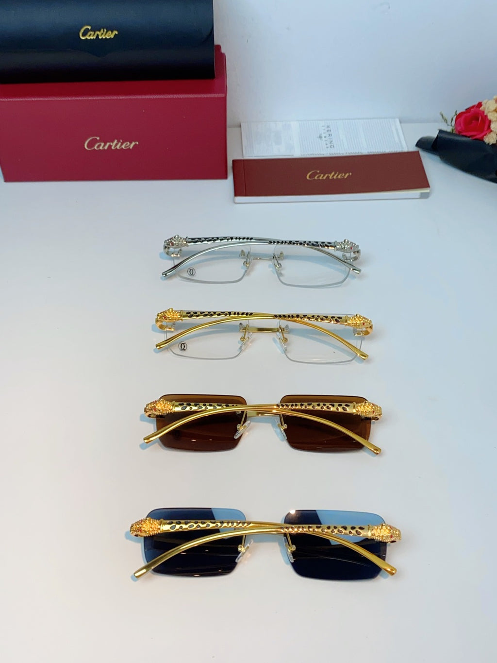 Cartier Lightweight Rimless Silver Lens Sunglasses for Men - detail image 12