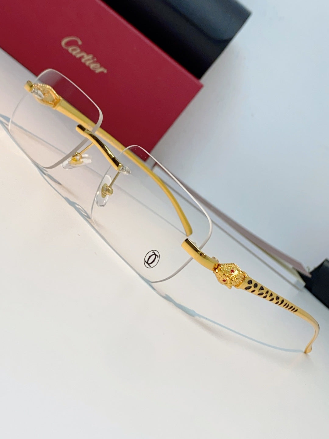 Cartier Lightweight Rimless Silver Lens Sunglasses for Men - detail image 7