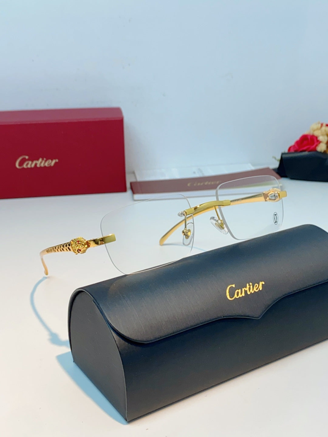 Cartier Lightweight Rimless Silver Lens Sunglasses for Men - detail image 11