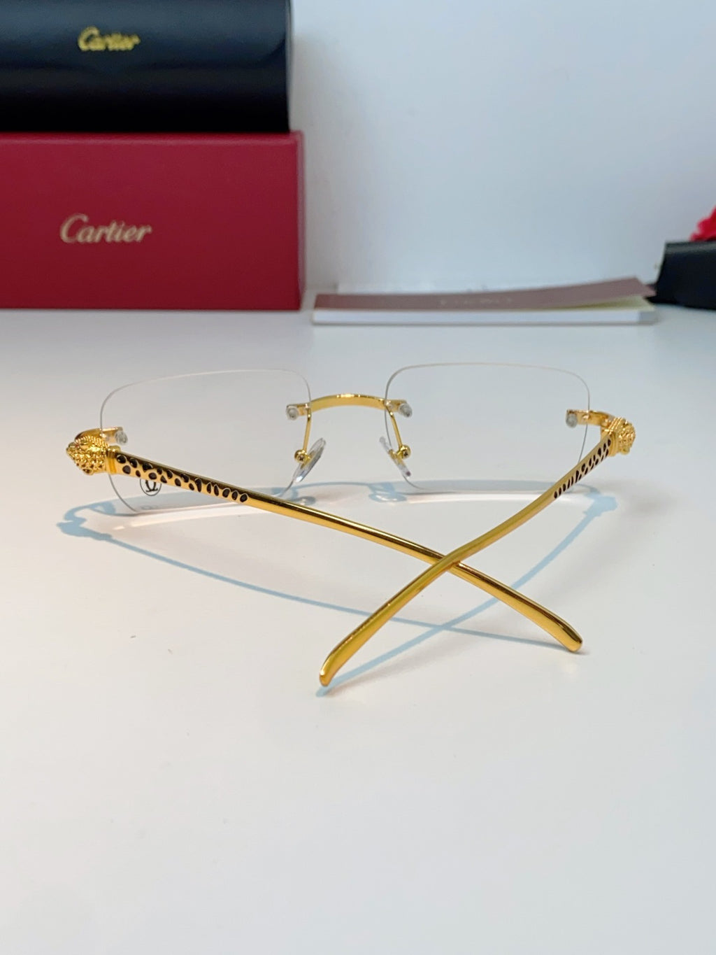 Cartier Lightweight Rimless Silver Lens Sunglasses for Men - detail image 3
