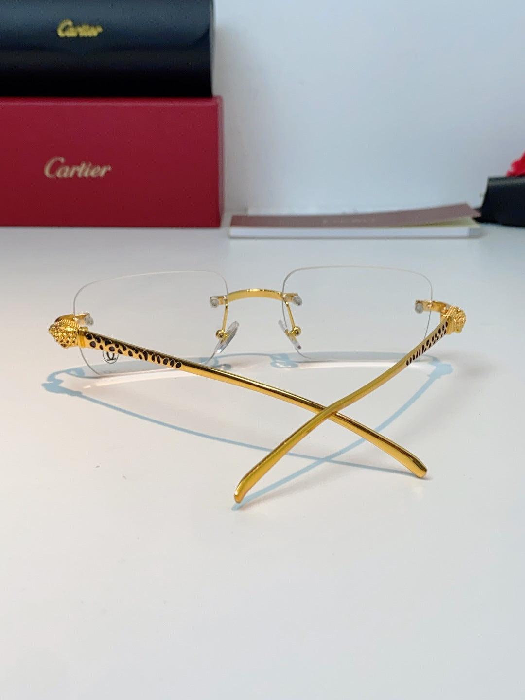 Cartier Lightweight Rimless Silver Lens Sunglasses for Men - detail image 3
