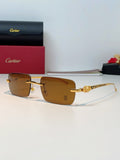 Cartier Lightweight Rimless Brown Lens Sunglasses for Men