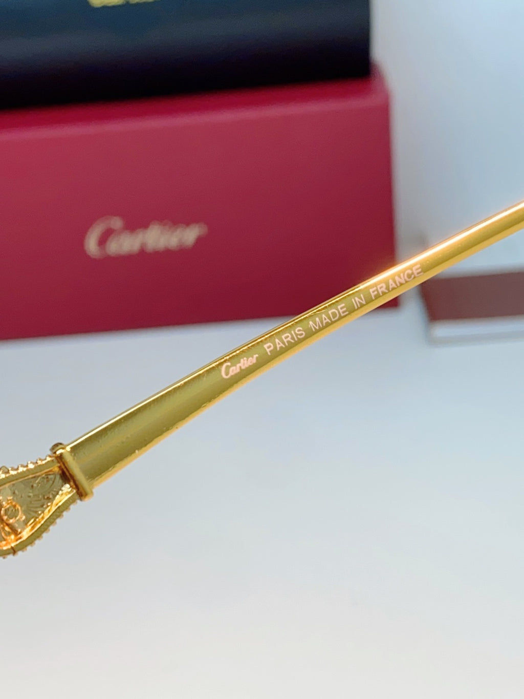 Cartier Lightweight Rimless Brown Lens Sunglasses for Men - detail image 9