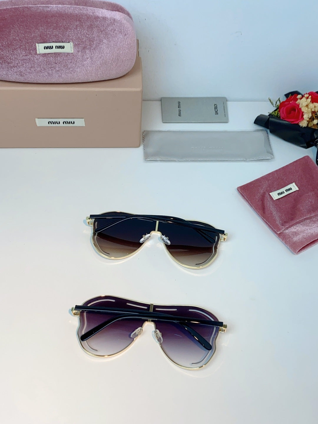 Miu Miu Metal Aviator Red Lens Sunglasses for Men & Women - detail image 12