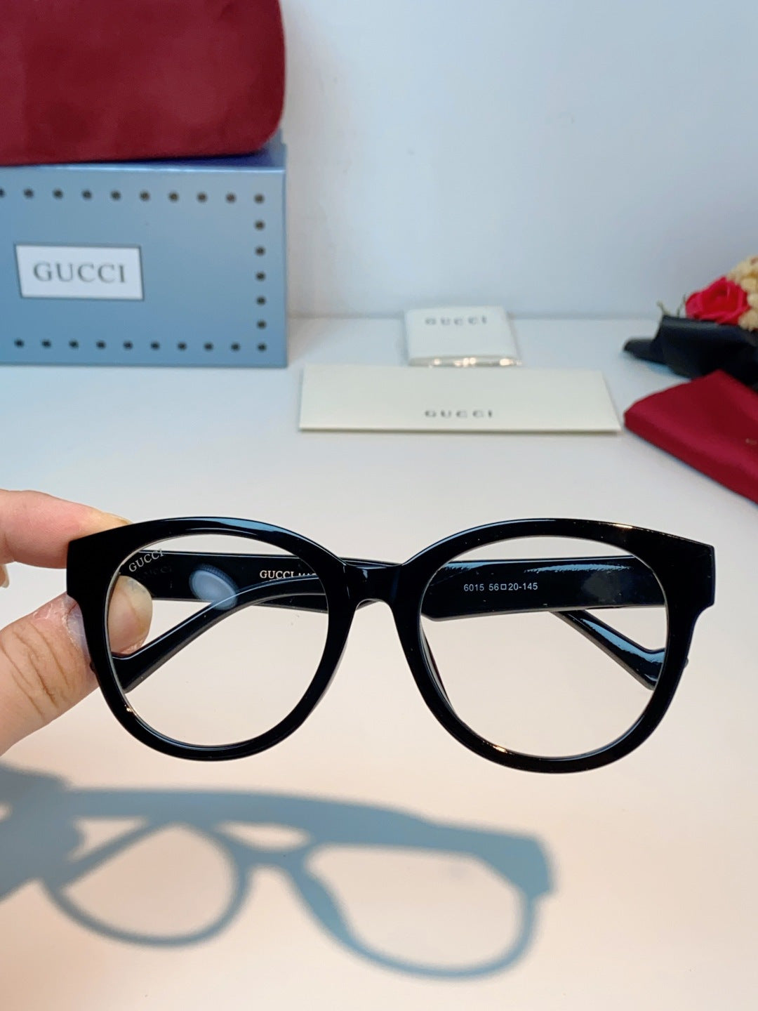 Gucci Metal Cat-Eye Black Lens Sunglasses for Men & Women - 398358 - detail image 4