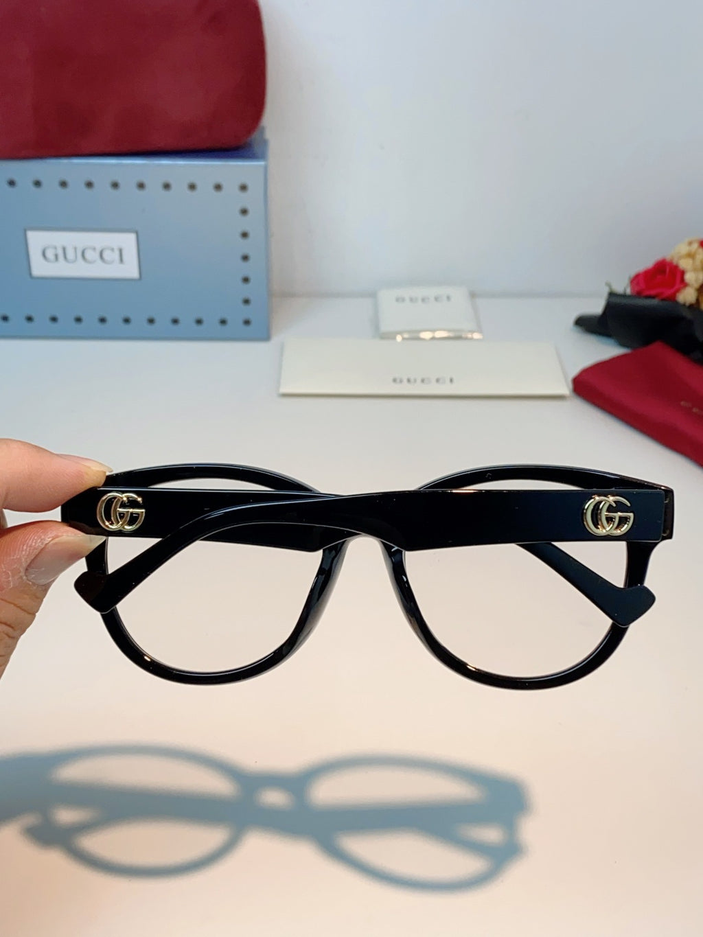 Gucci Metal Cat-Eye Black Lens Sunglasses for Men & Women - 398358 - detail image 5