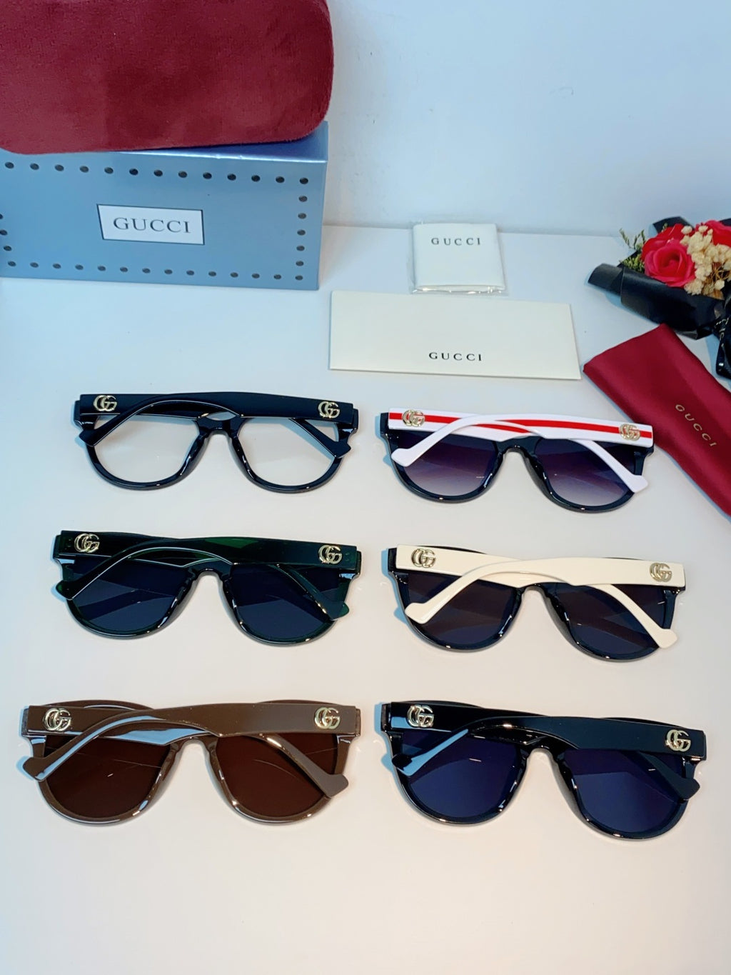 Gucci Metal Cat-Eye Black Lens Sunglasses for Men & Women - 398358 - detail image 12