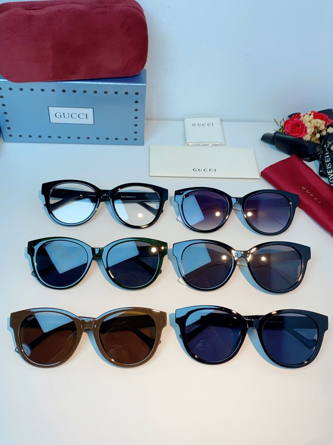 Gucci Metal Cat-Eye Brown Lens Sunglasses for Men & Women - detail image 13