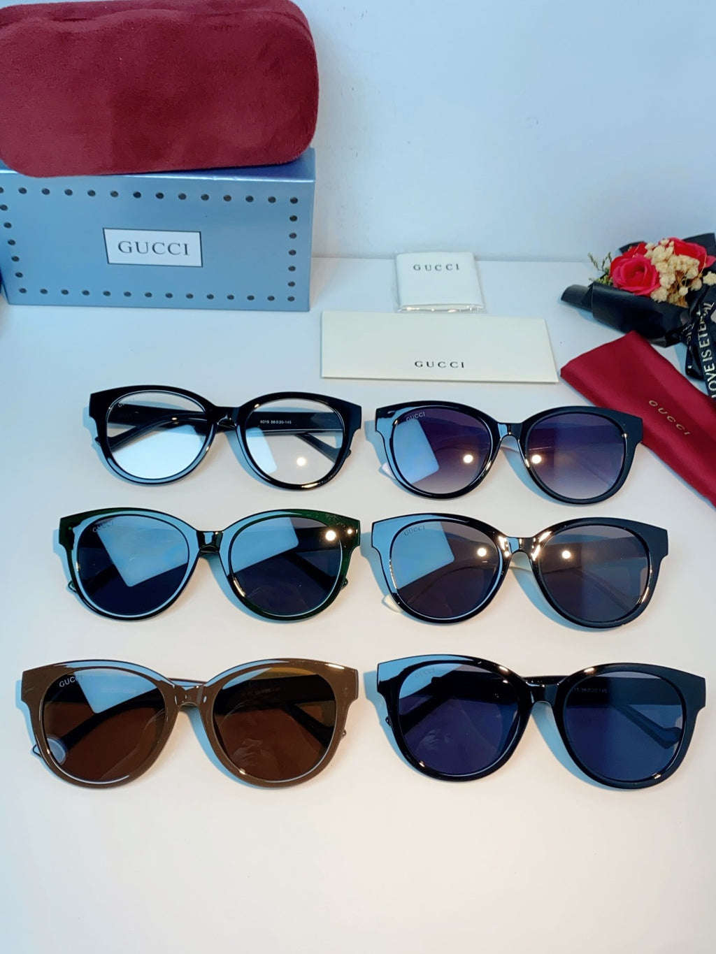Gucci Metal Cat-Eye Black Lens Sunglasses for Men & Women - detail image 13