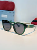 Gucci Metal Cat-Eye Green Lens Sunglasses for Men & Women