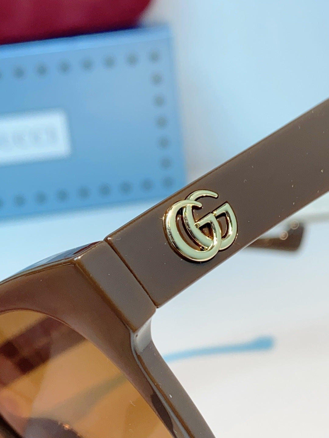 Gucci Metal Cat-Eye Brown Lens Sunglasses for Men & Women - detail image 8