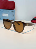 Gucci Metal Cat-Eye Brown Lens Sunglasses for Men & Women