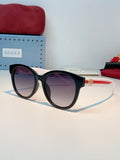 Gucci Metal Cat-Eye Black Lens Sunglasses for Men & Women