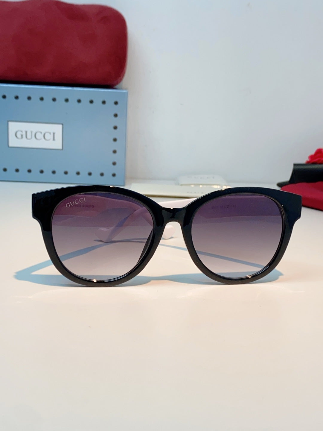 Gucci Metal Cat-Eye Black Lens Sunglasses for Men & Women - detail image 2