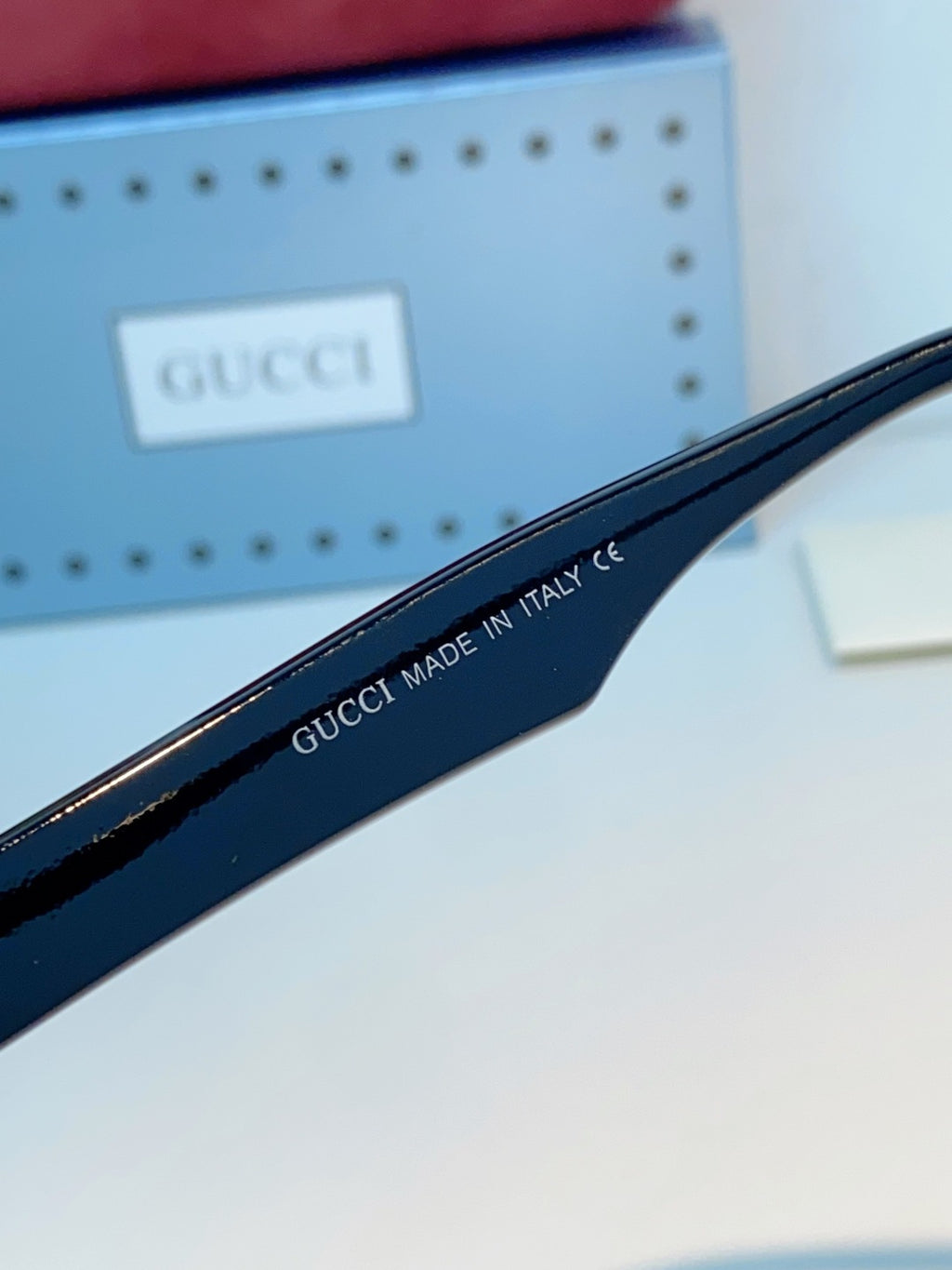 Gucci Metal Cat-Eye Blue Lens Sunglasses for Men & Women - detail image 9