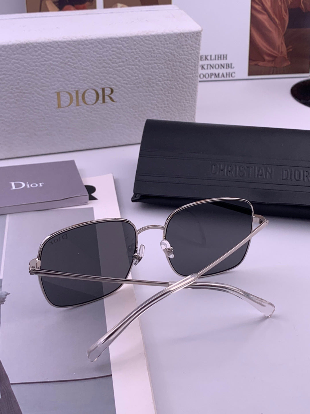 Dior CD5908 Square Black Lens Sunglasses for Women - detail image 5