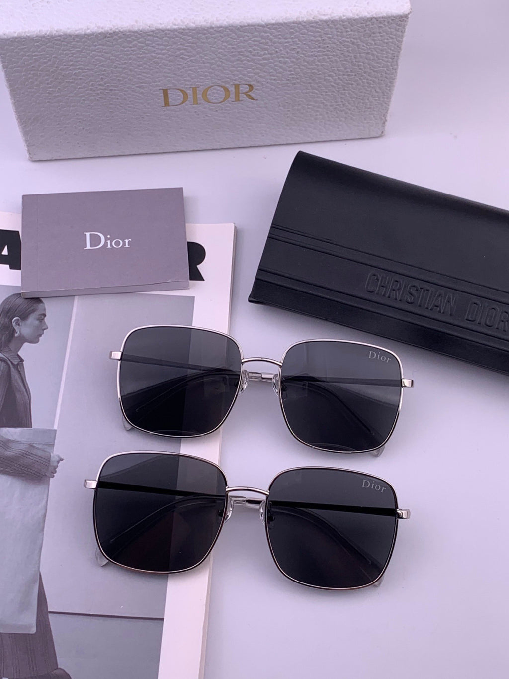 Dior CD5908 Square Black Lens Sunglasses for Women - detail image 7