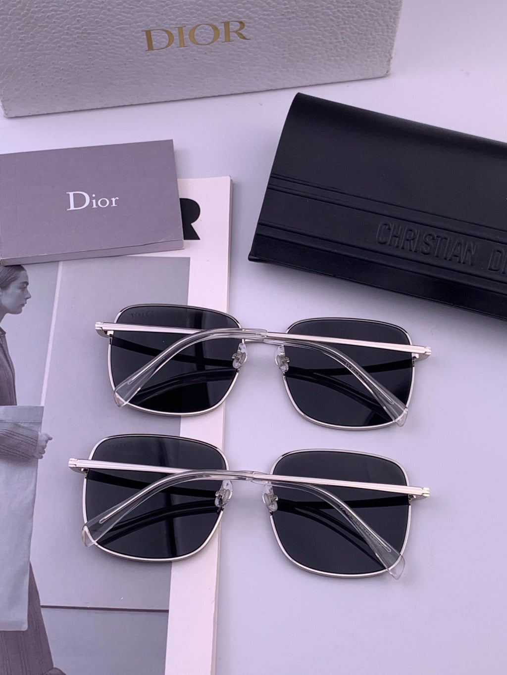 Dior CD5908 Square Black Lens Sunglasses for Women - detail image 6