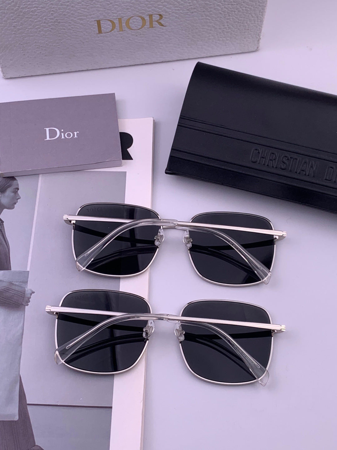 Dior CD5908 Square Black Lens Sunglasses for Women - detail image 6