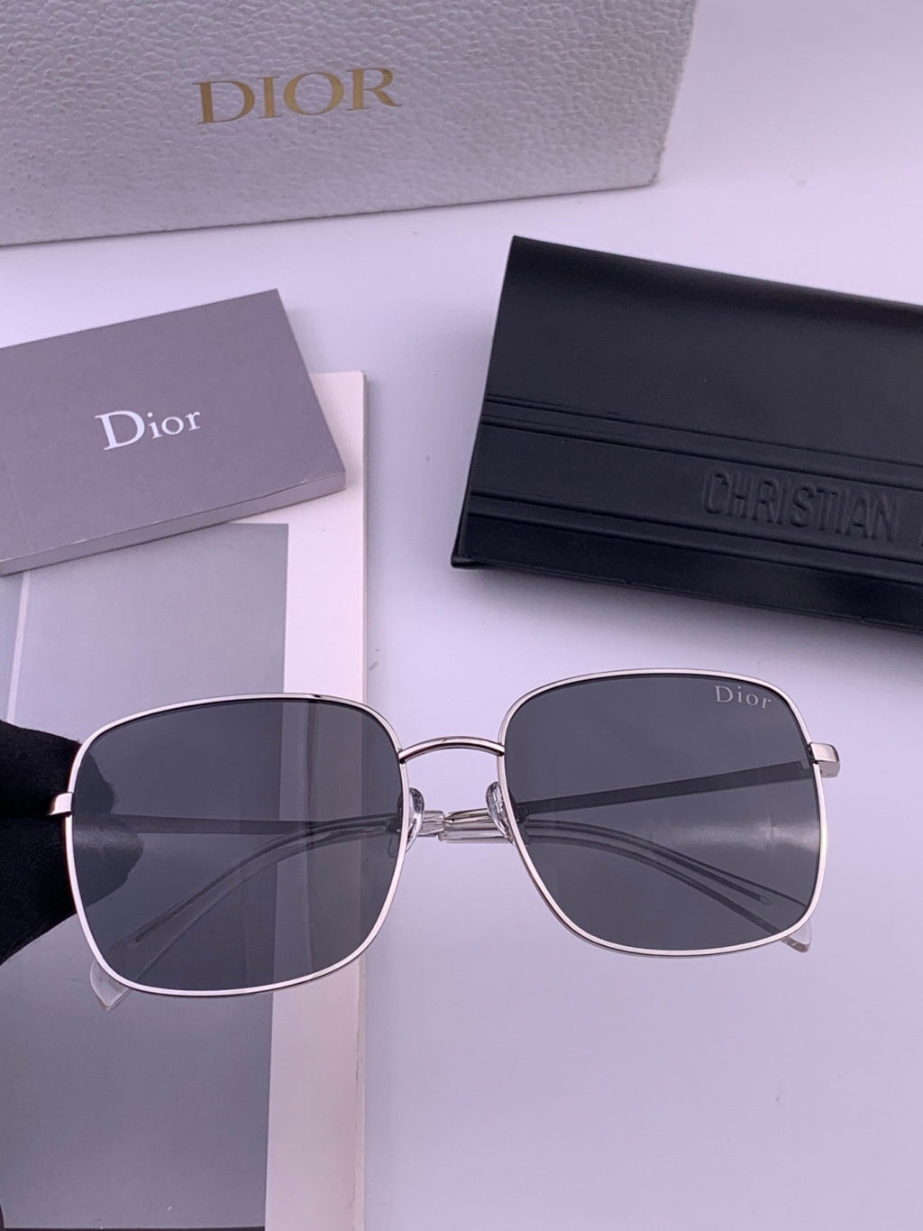 Dior CD5908 Square Black Lens Sunglasses for Women