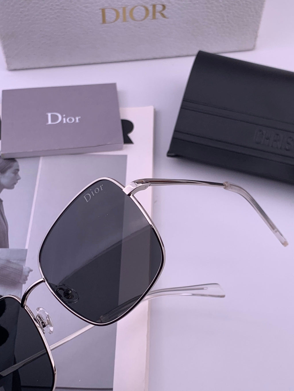 Dior CD5908 Square Black Lens Sunglasses for Women - detail image 3