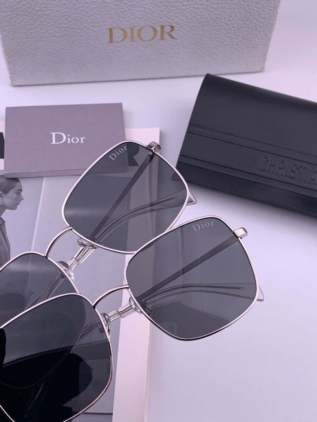 Dior CD5908 Square Black Lens Sunglasses for Women - detail image 4