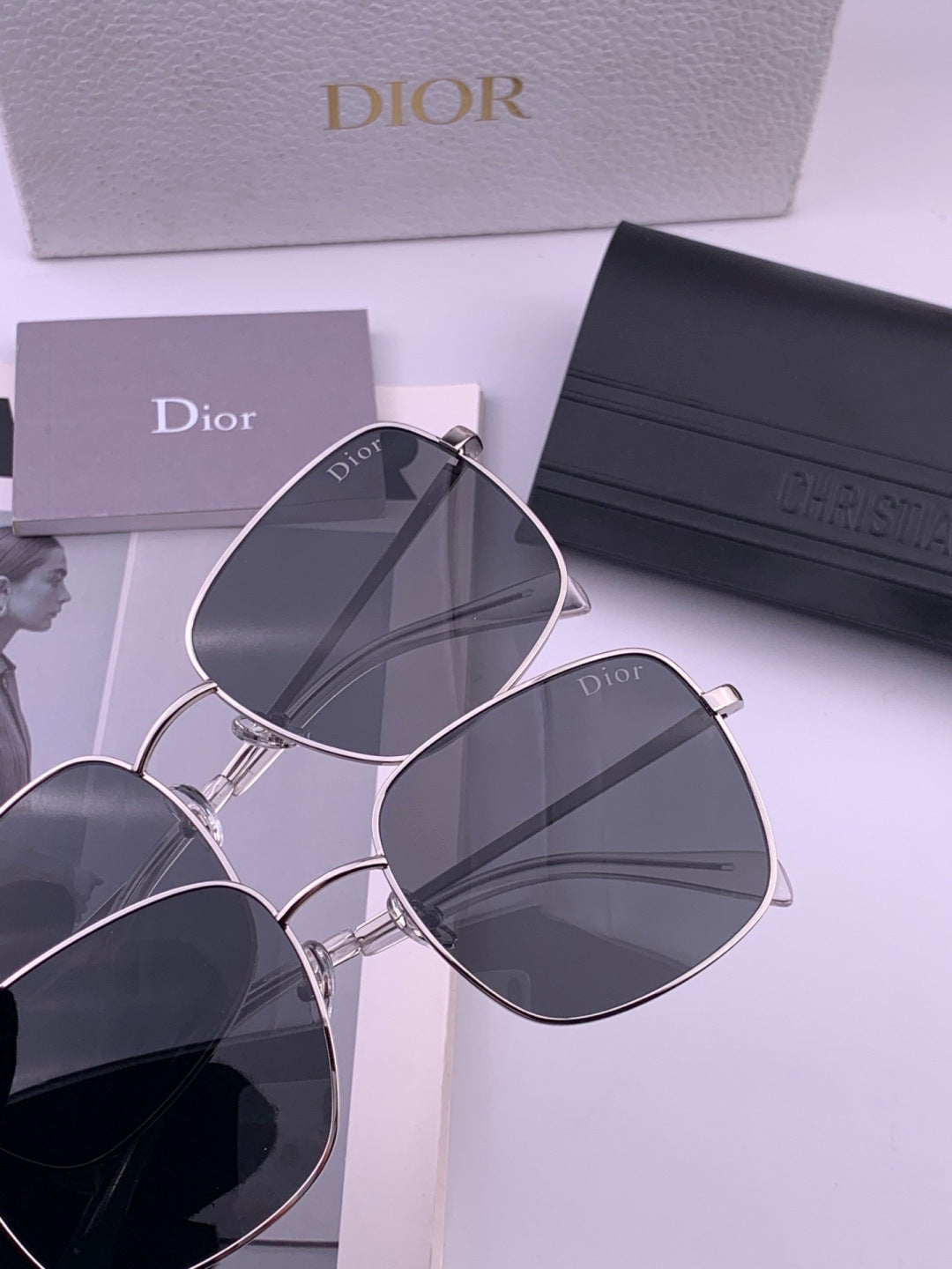 Dior CD5908 Square Black Lens Sunglasses for Women - detail image 4