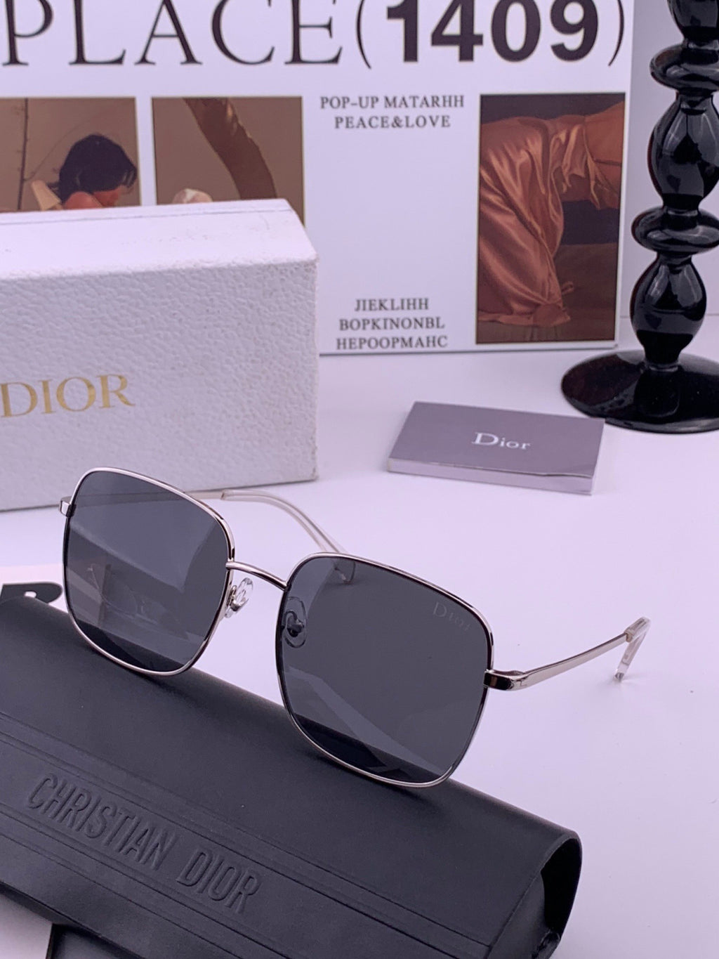 Dior CD5908 Square Black Lens Sunglasses for Women - detail image 2