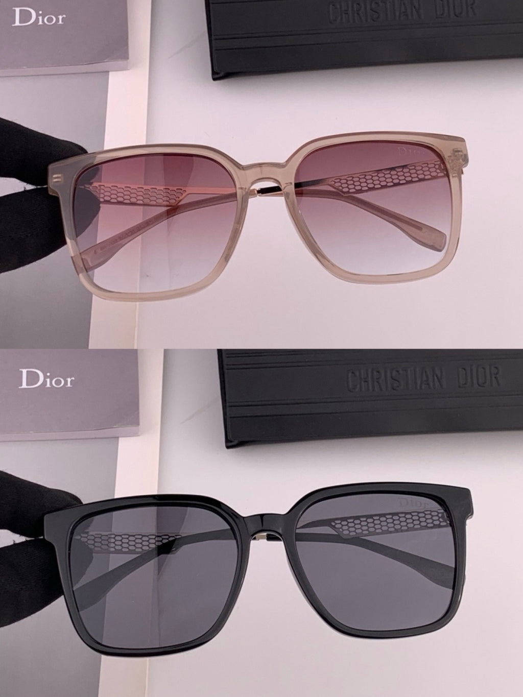 Dior CD35511 Polarized Square Gold Lens Sunglasses for Women - detail image 6