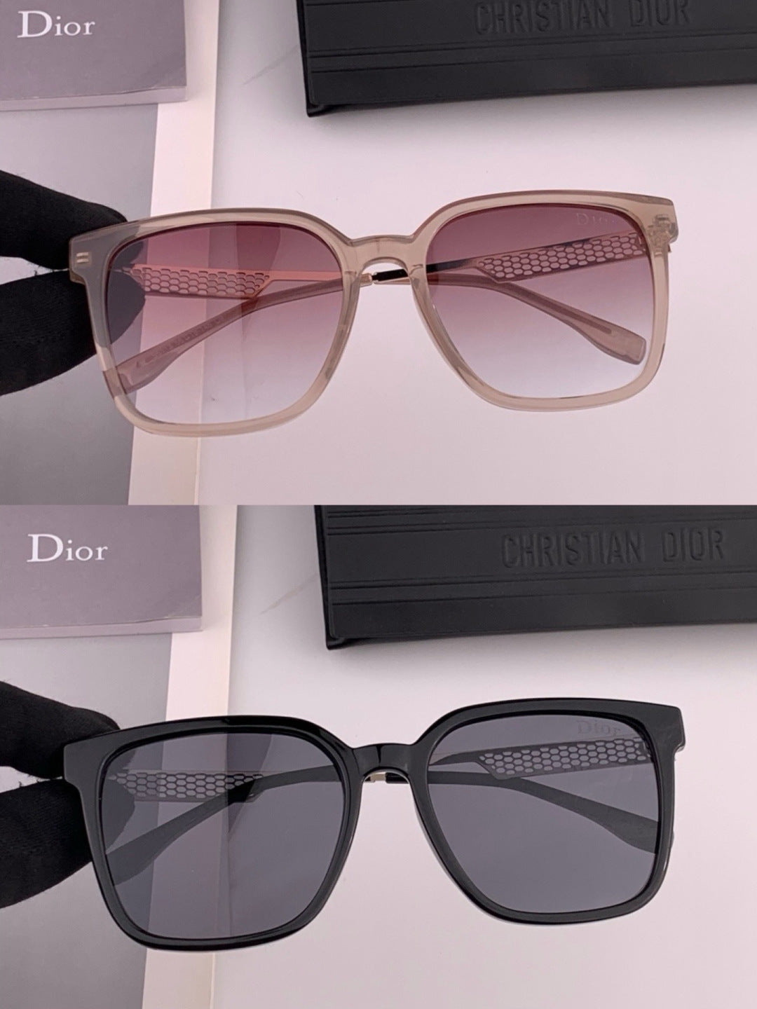 Dior CD35511 Polarized Square Gold Lens Sunglasses for Women - detail image 6