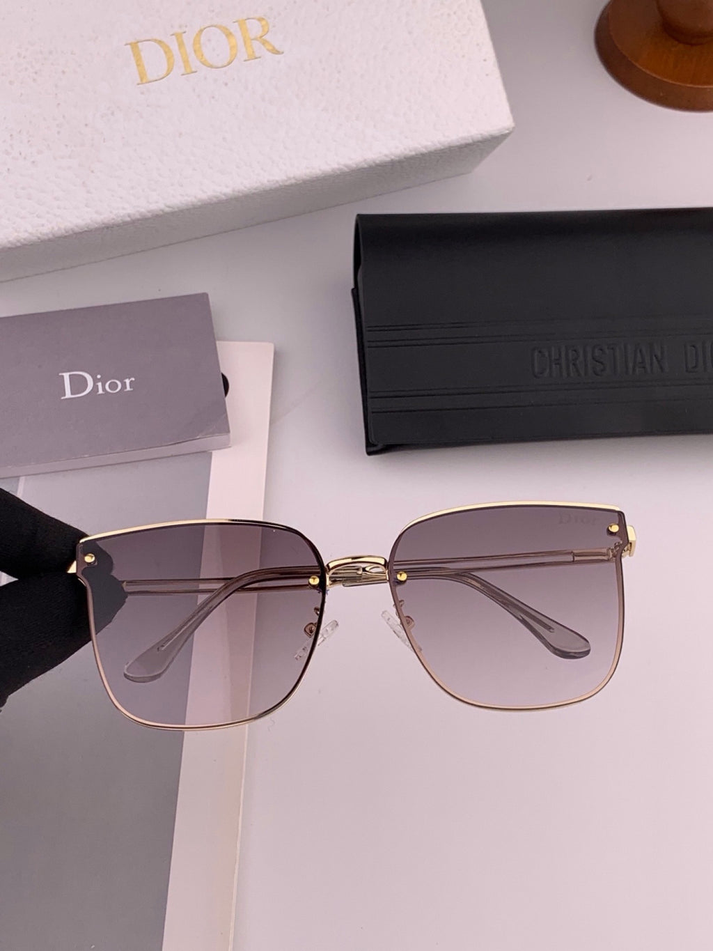Dior CD1150 Polarized Square Brown Lens Sunglasses for Men & Women - detail image 2