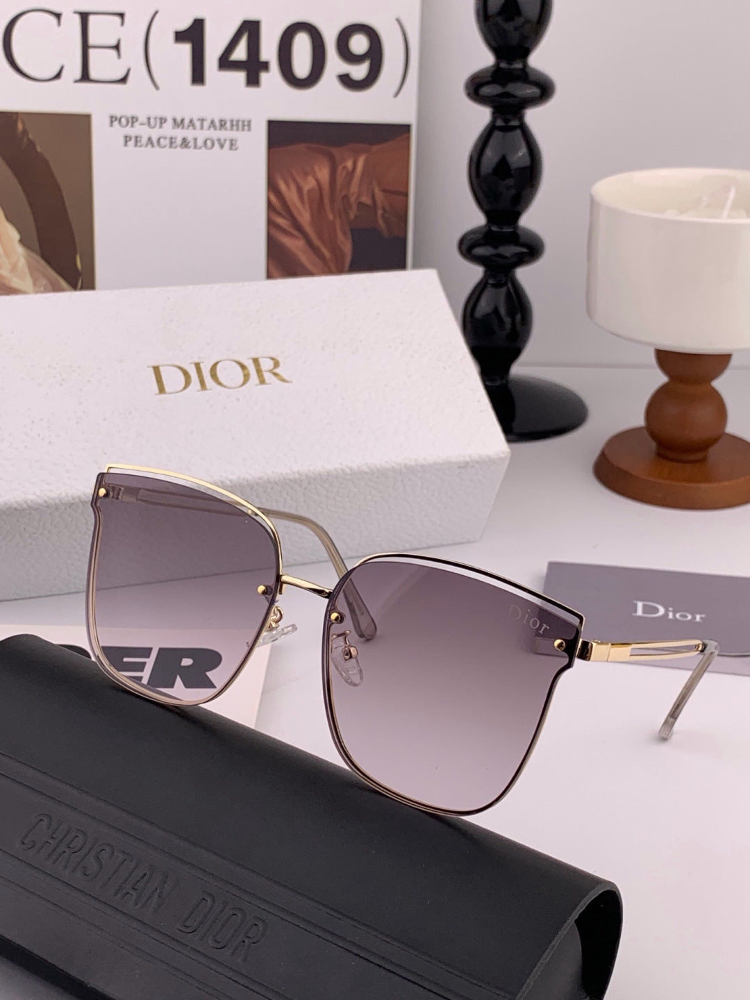 Dior CD1150 Polarized Square Brown Lens Sunglasses for Men & Women - detail image 4