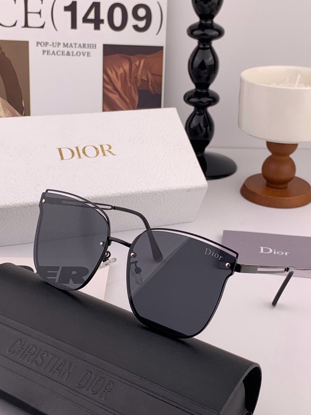 Dior CD1150 Polarized Square Brown Lens Sunglasses for Men & Women - detail image 3
