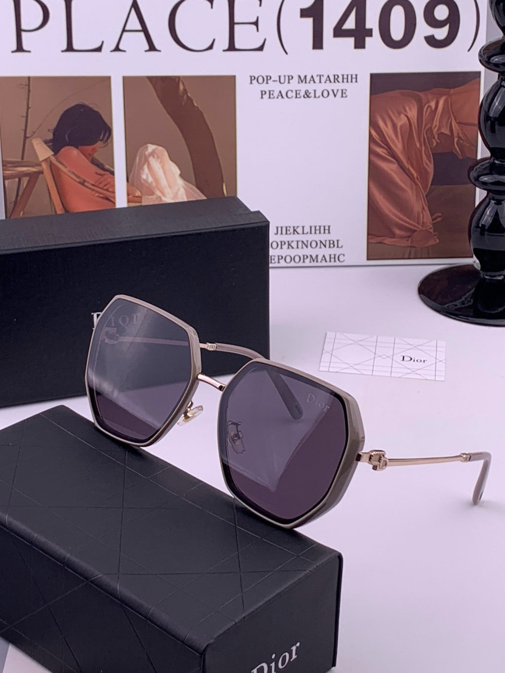 Dior CD8635 Polarized Square Brown Lens Sunglasses for Women - detail image 2