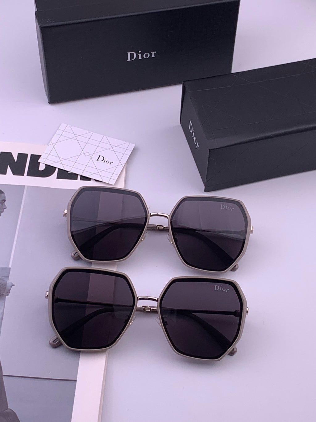 Dior CD8635 Polarized Square Brown Lens Sunglasses for Women - detail image 7