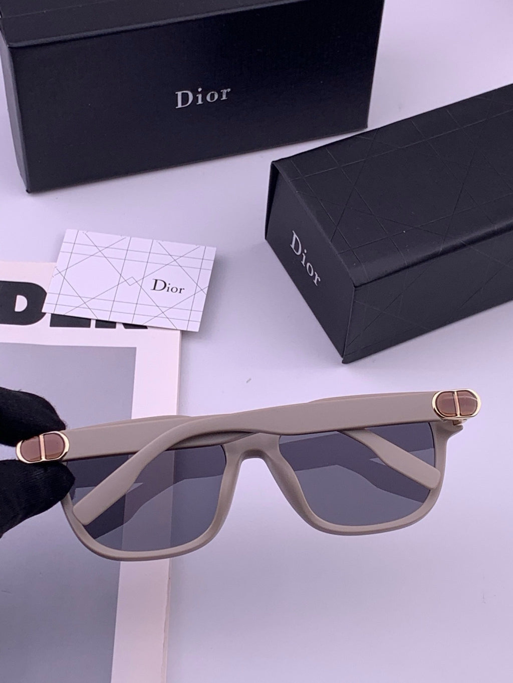 Dior CD1113 Polarized Square Blue Lens Sunglasses for Women - detail image 4