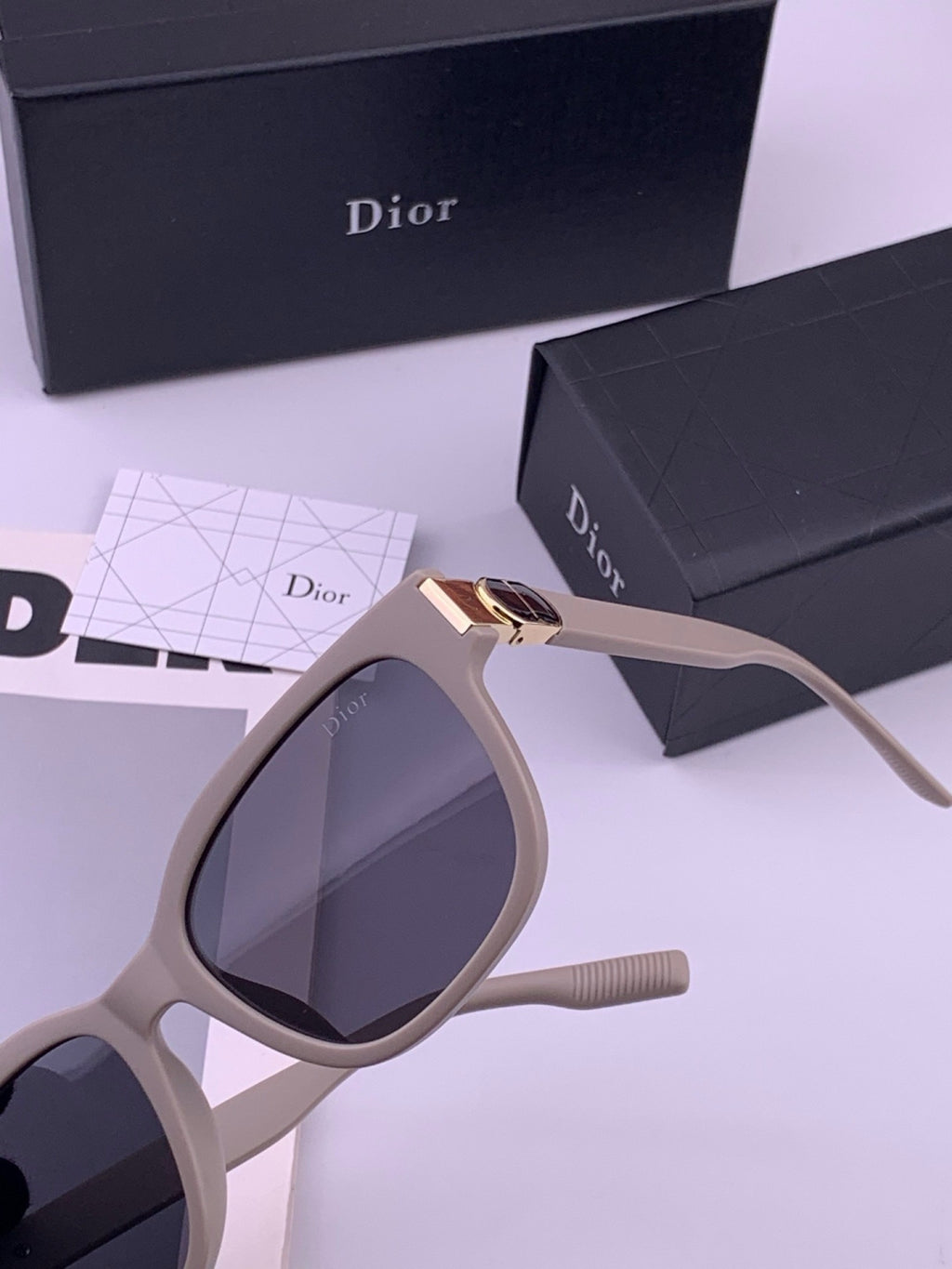 Dior CD1113 Polarized Square Blue Lens Sunglasses for Women - detail image 3